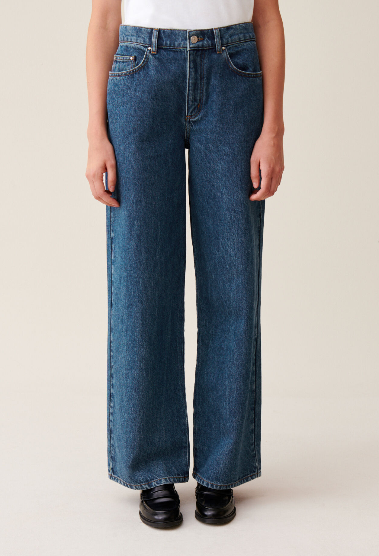 Vaqueros Michel anchos denim oscuro