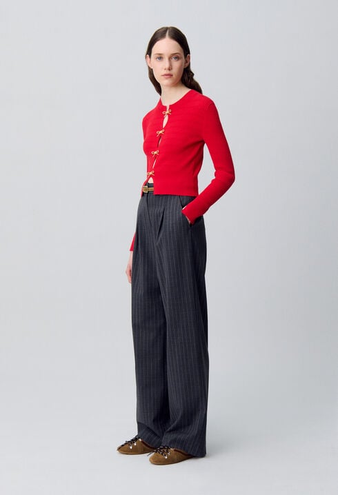 Jersey de punto fino con lazos