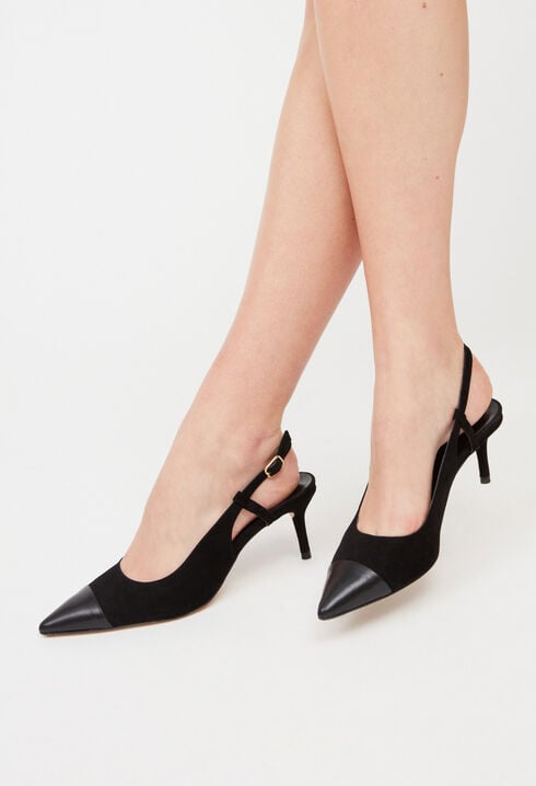 Tacones slingback cuero