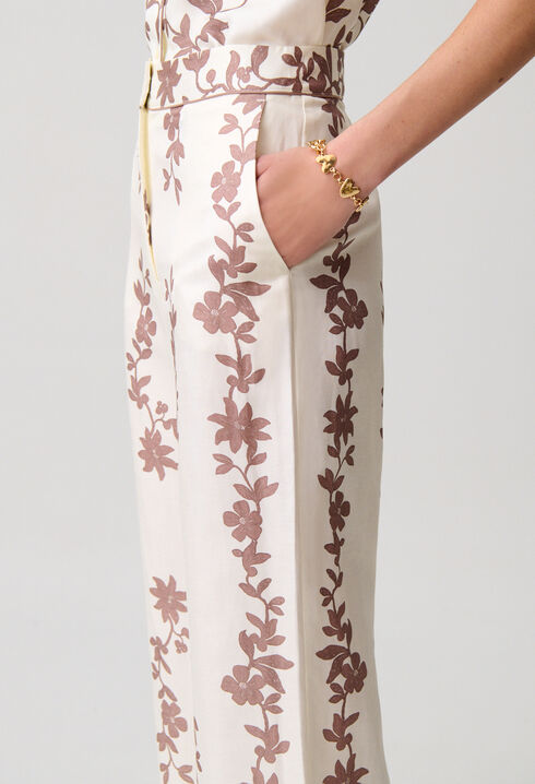 Pantal&oacute;n ancho de flores