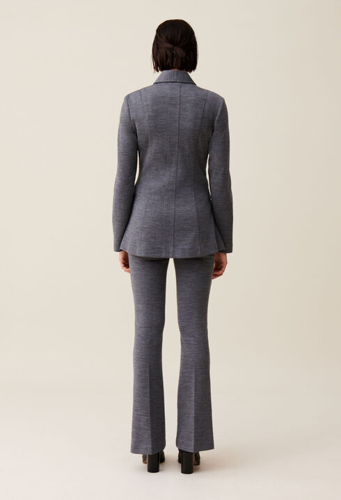 Chaqueta entallada gris cremallera