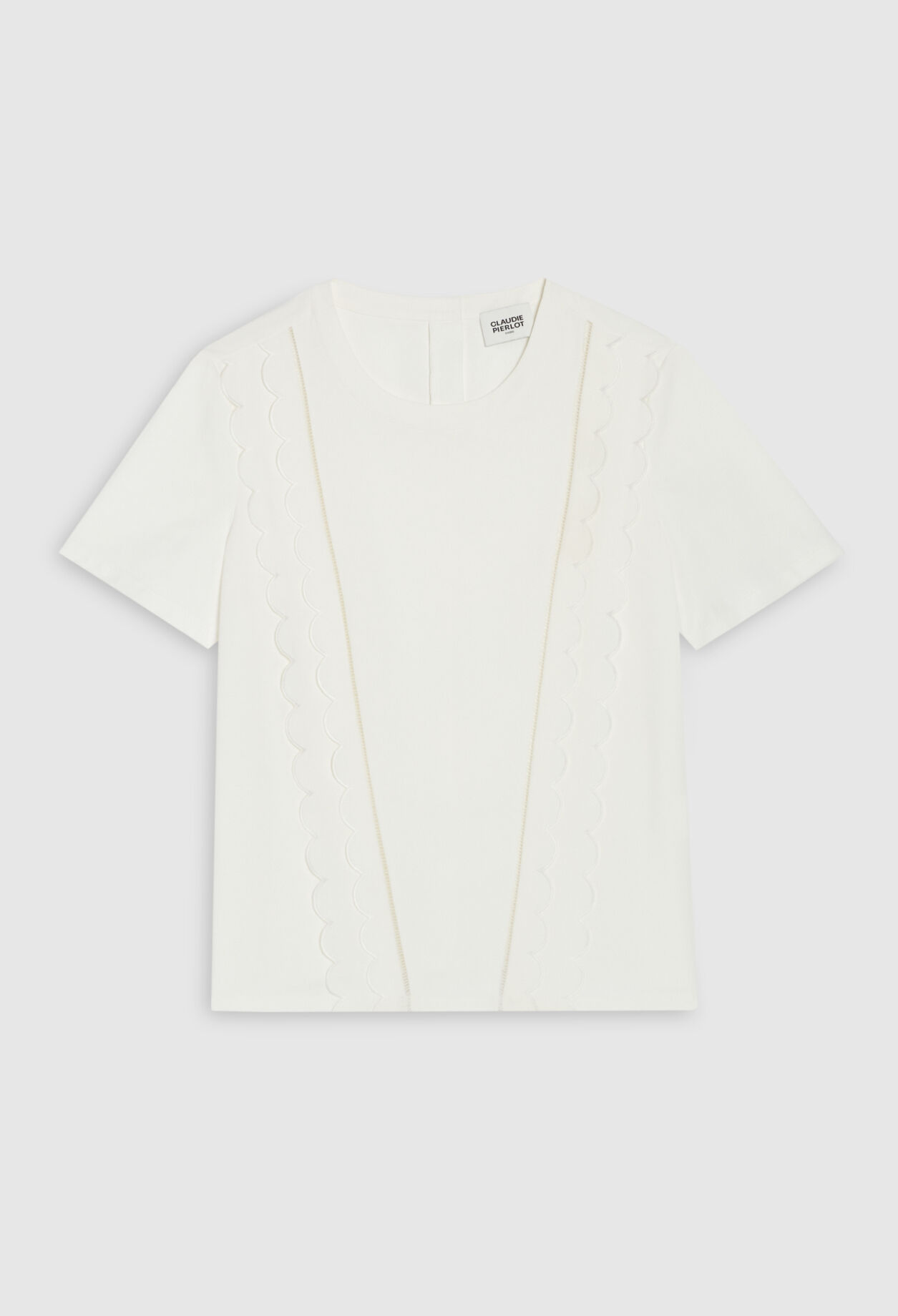 Camiseta festoneada blanca