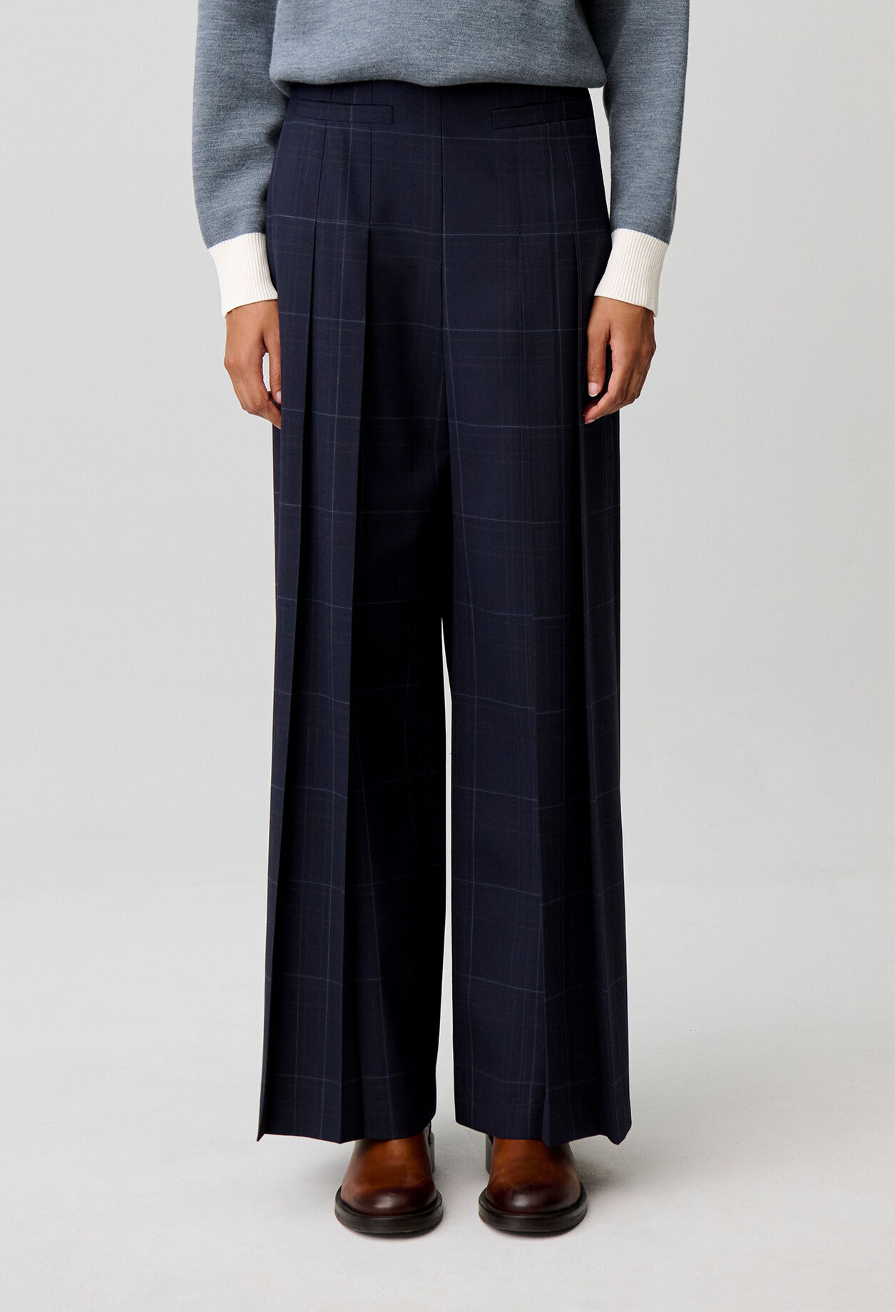Pantal&oacute;n ancho de cuadros