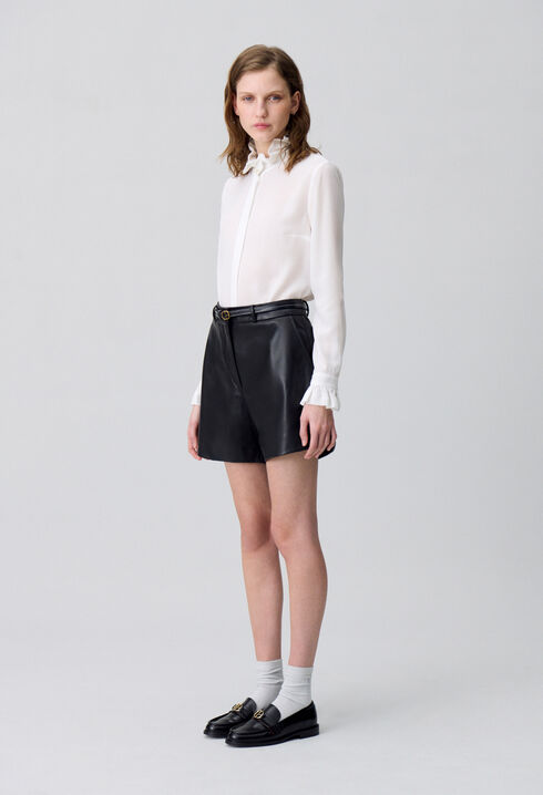 Camisa fluida cuello victoriano
