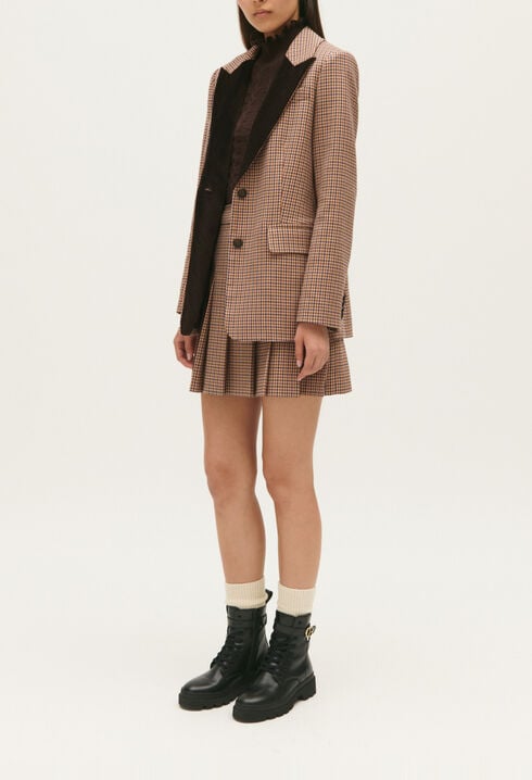 Chaqueta de traje estampado de cuadros