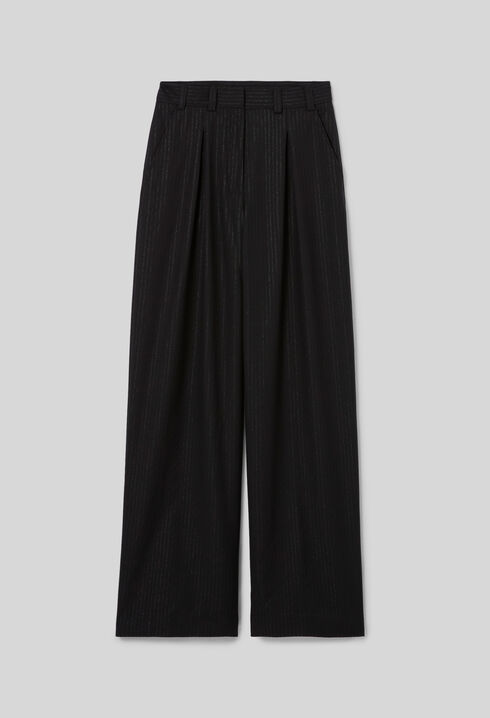 Pantal&oacute;n recto de lana a rayas