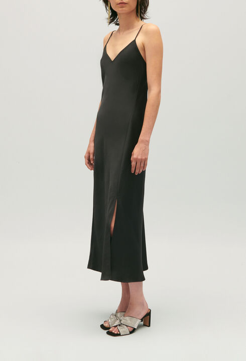 Vestido midi picard&iacute;as negro 