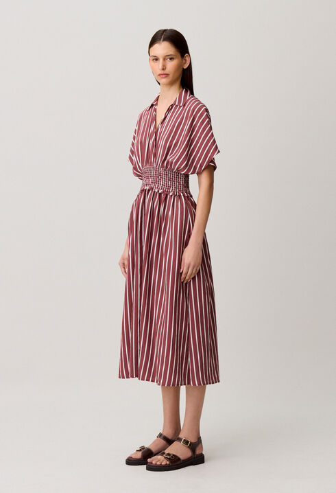 Vestido de rayas cruzado