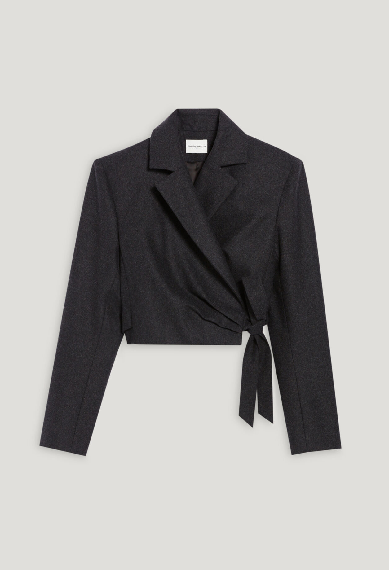 Chaqueta de traje corta gris chiné
