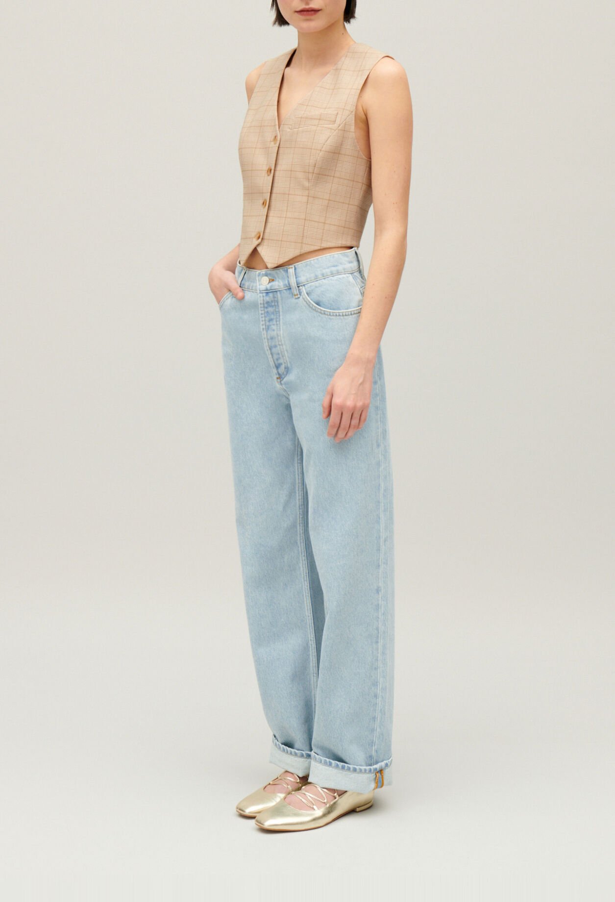 Vaqueros Louis flare azules desteñidos