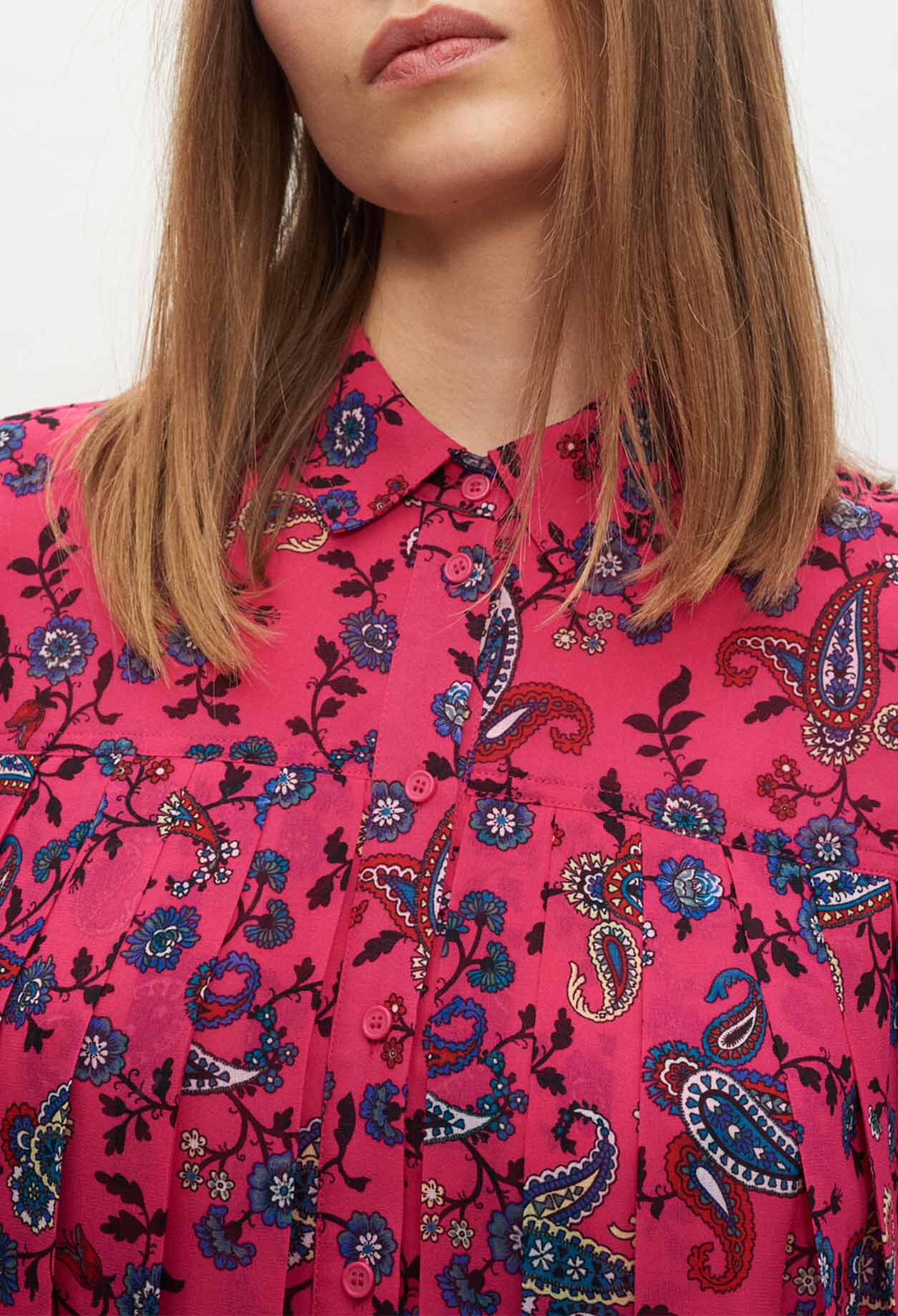 Vestido camisero estampado de cachemira