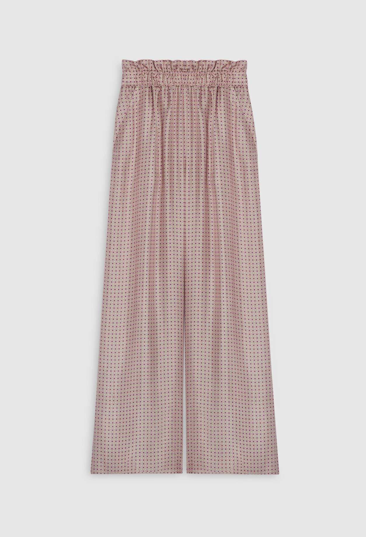 Pantalón ancho de seda en rosa
