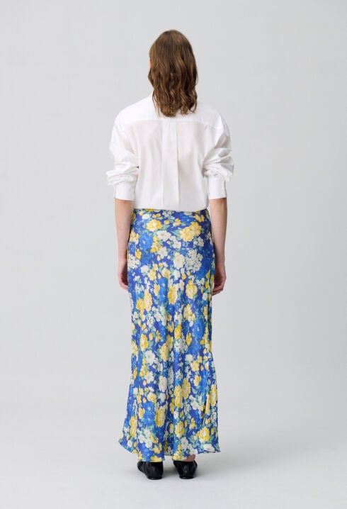 Falda midi de flores