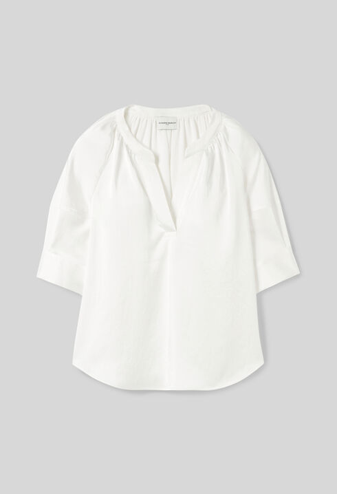 Blusa fluida con cuello tunecino