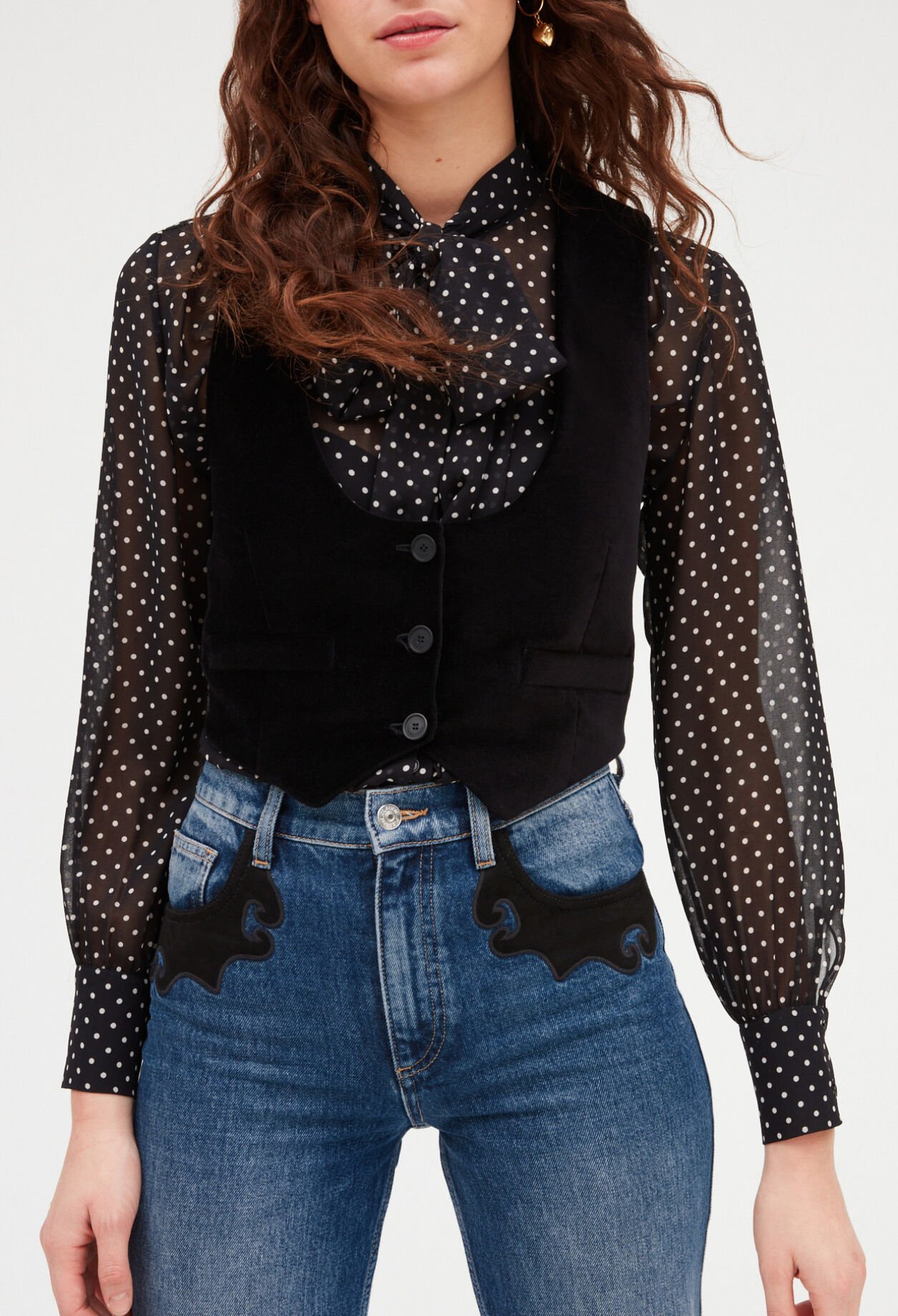 Chaqueta de traje de terciopelo negro