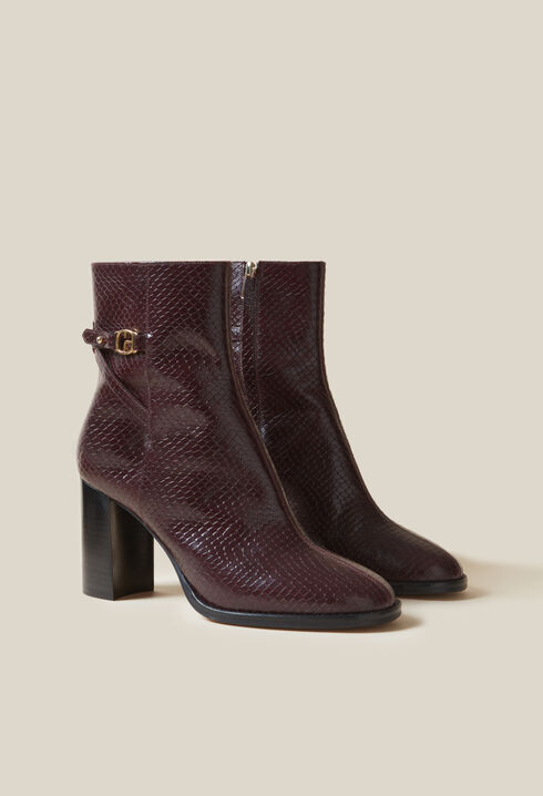 Botines efecto serpiente charol