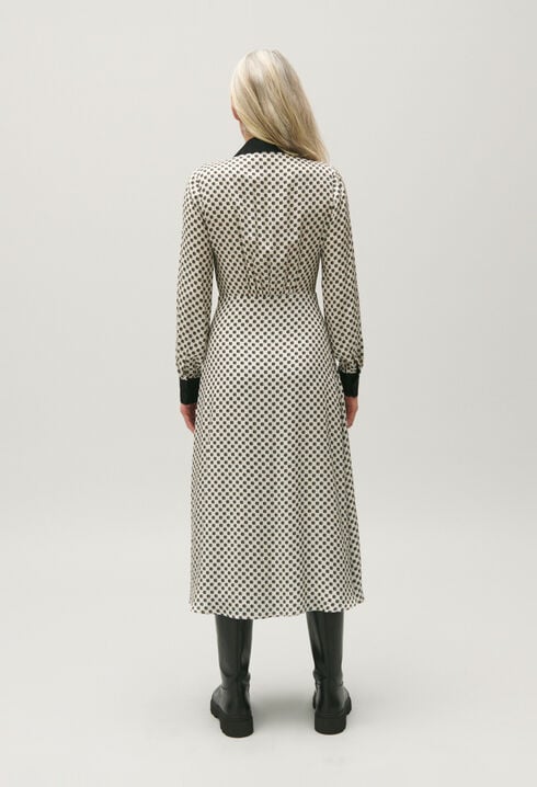 Vestido largo estampado CP en blanco