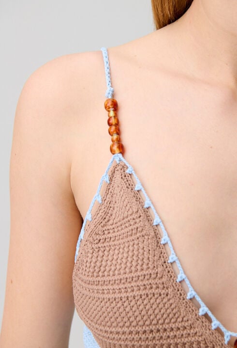 Top de crochet multicolor