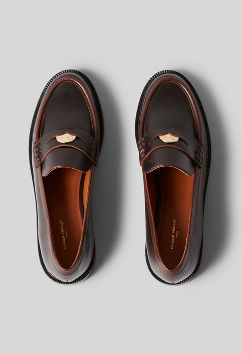 Mocasines de cuero color chocolate