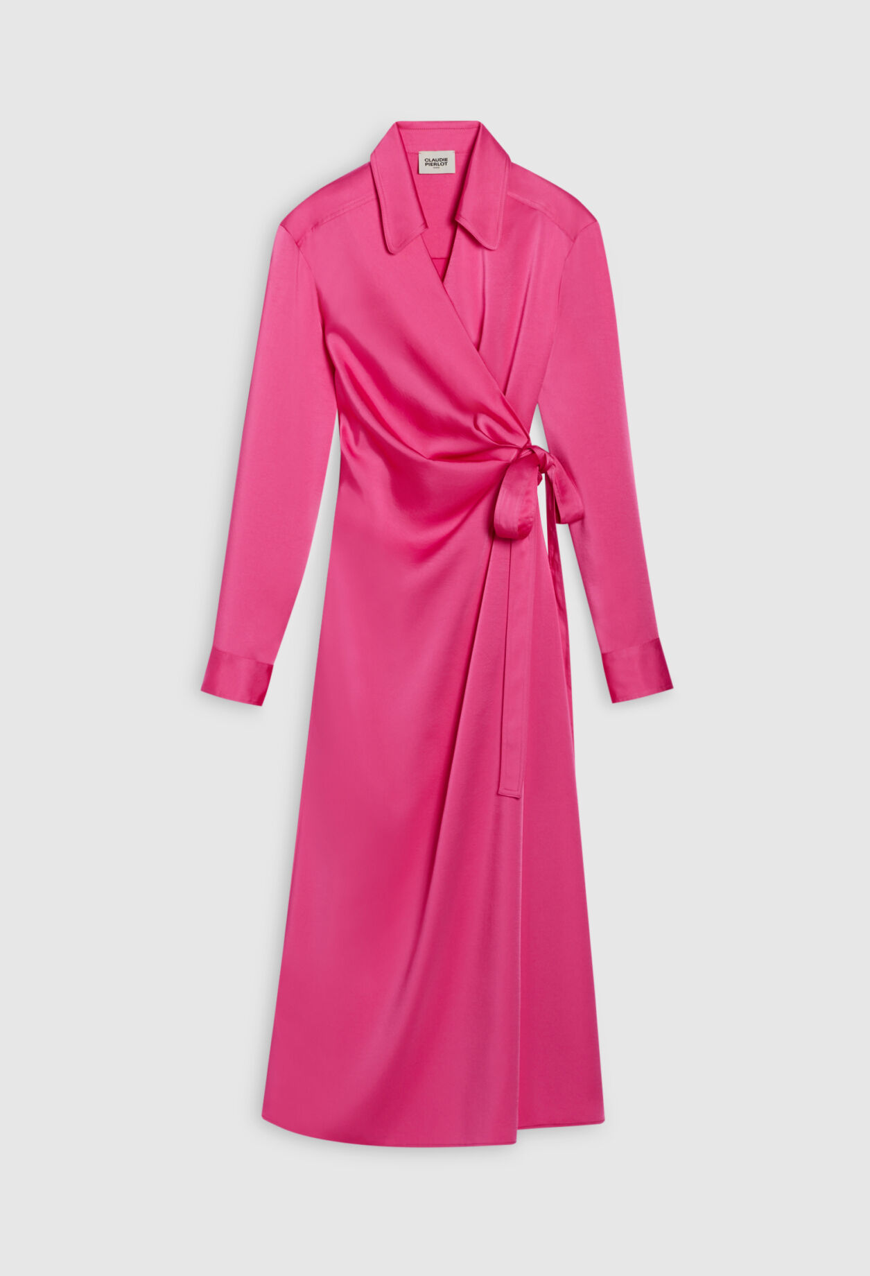 Vestido midi anudado en rosa 