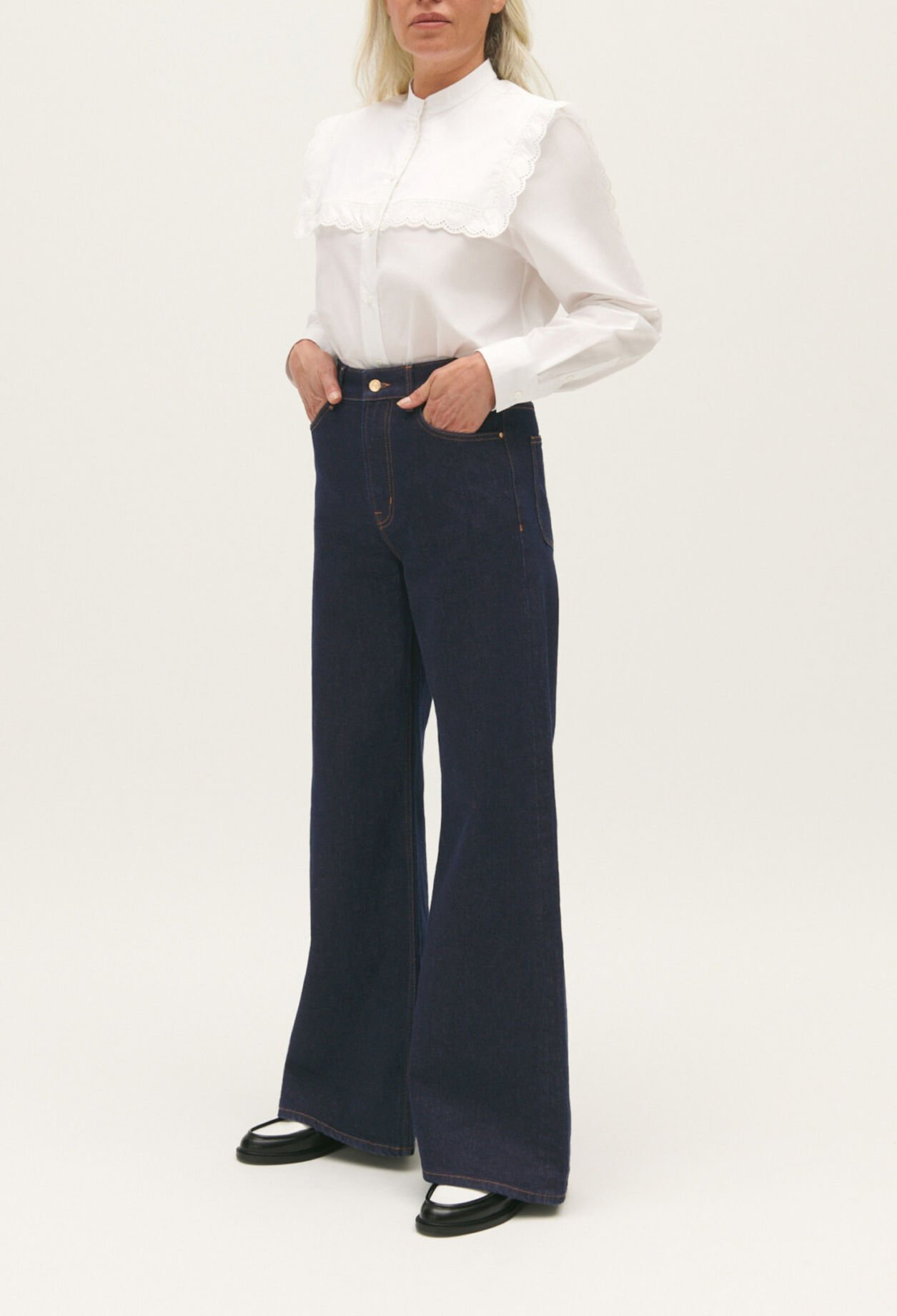 Vaquero recto azul crudo