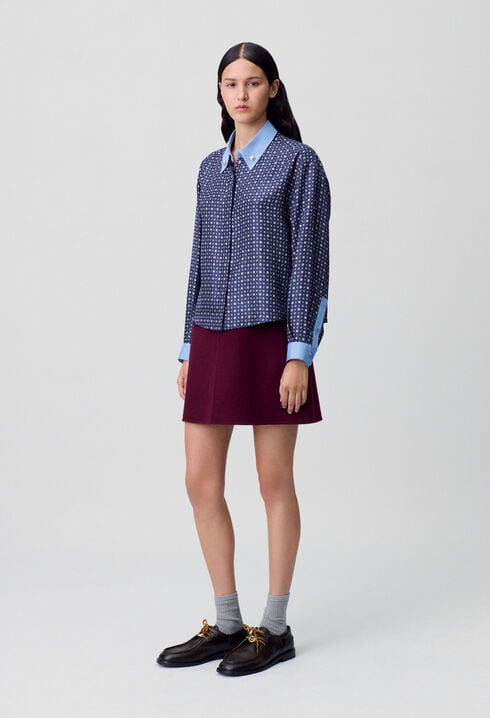 Camisa de seda estampada