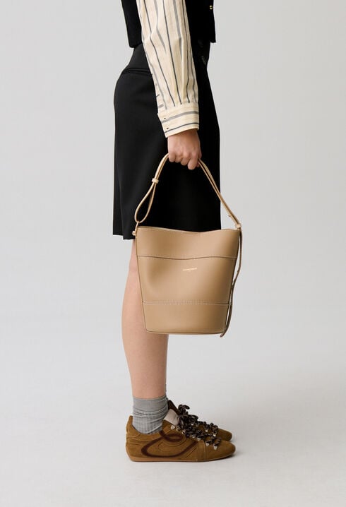 Bolso bombonera de piel granulada