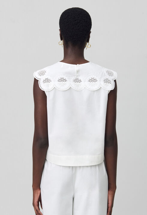 Blusa sin mangas bordada