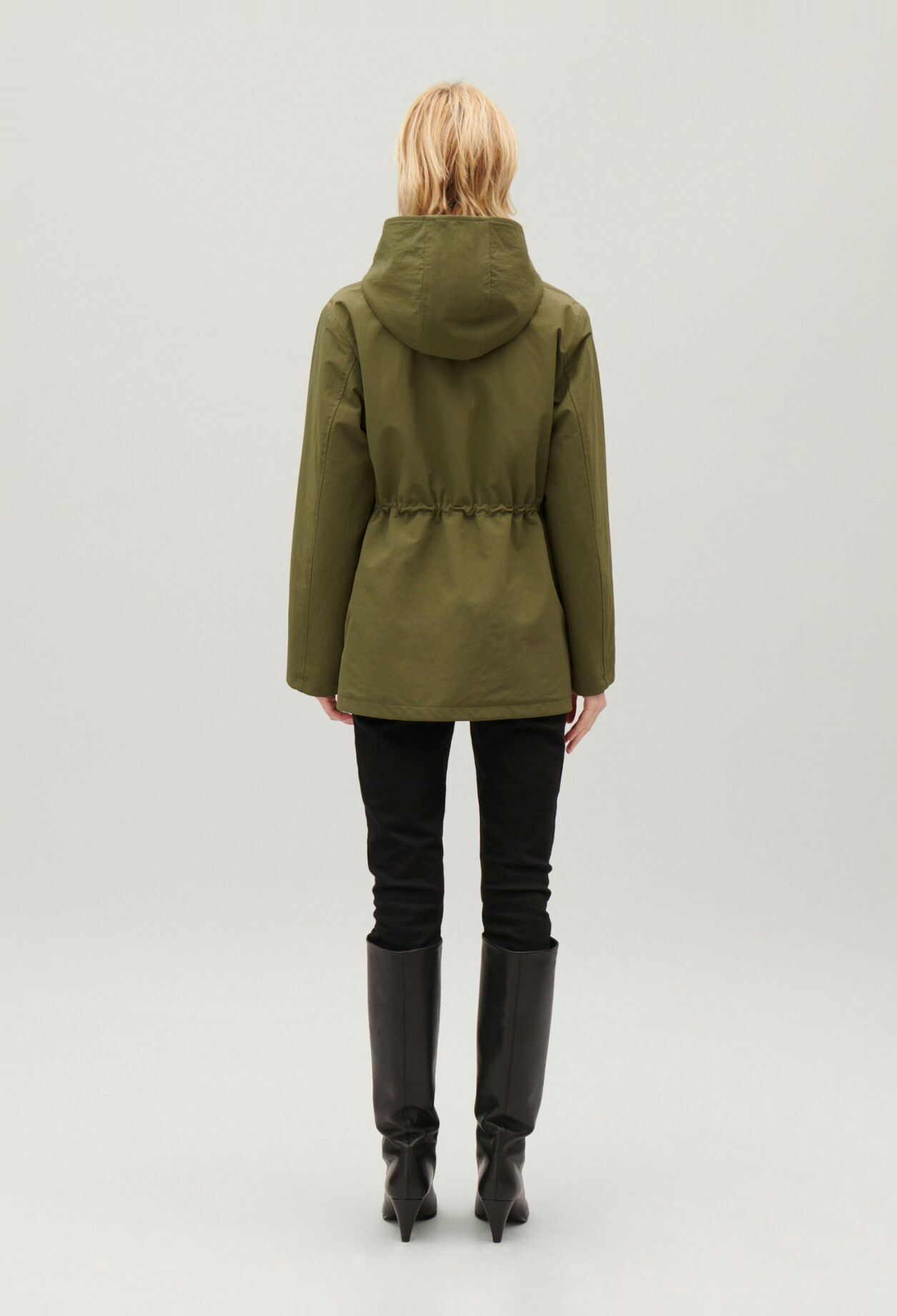 Parka capucha reversible caqui