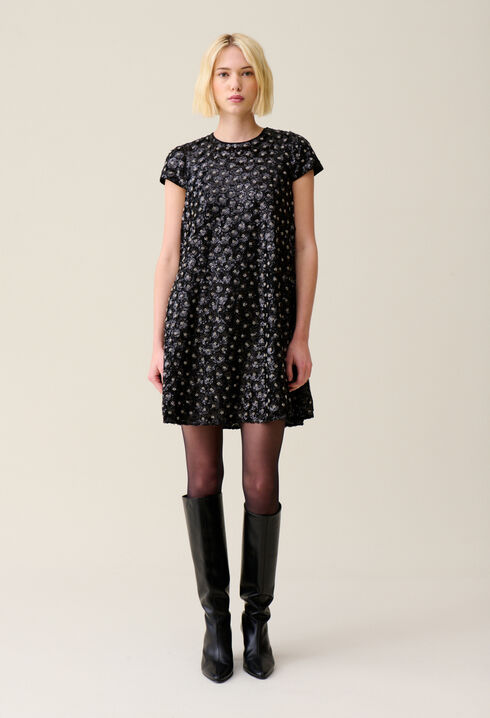 Vestido corto babydoll bordado