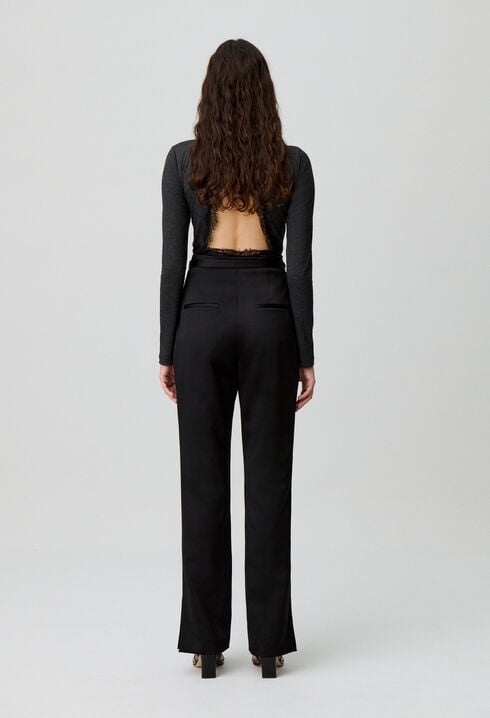 Pantalón recto satinado
