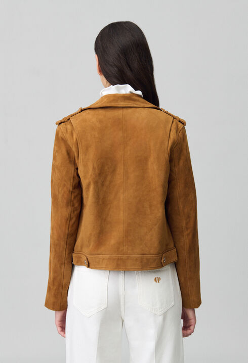Chaqueta biker de ante