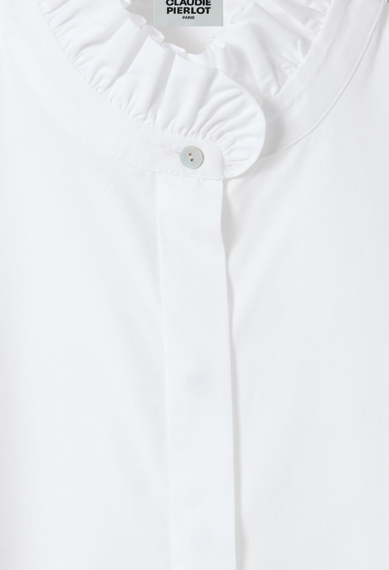Blusa blanca cuello volante