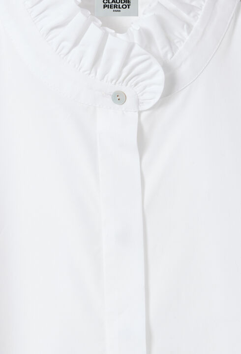 Blusa blanca cuello volante