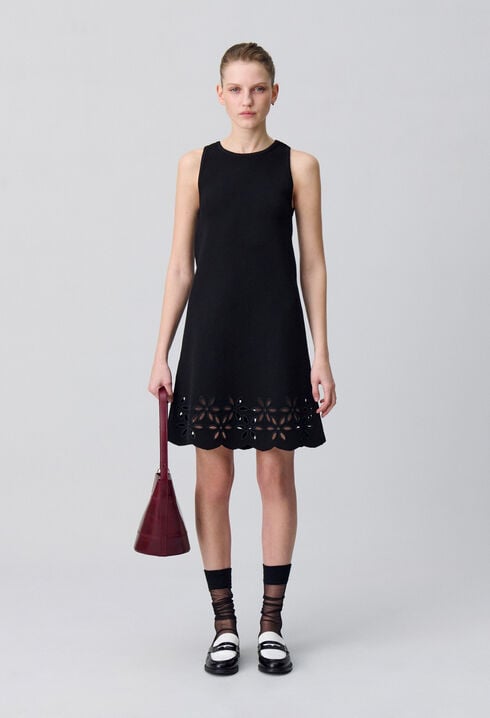 Vestido corto de punto fino