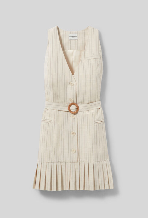 Vestido corto plisado entallado