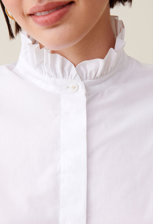 Camisa cuello volantes blanca