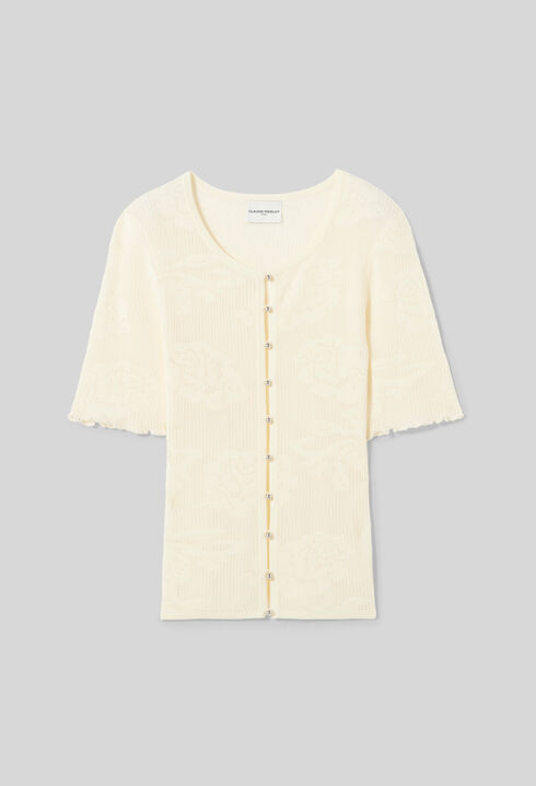 C&aacute;rdigan de punto con flores