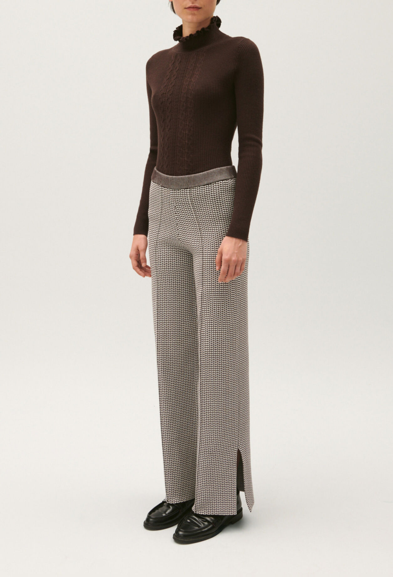 Pantalón de punto jacquard bicolor