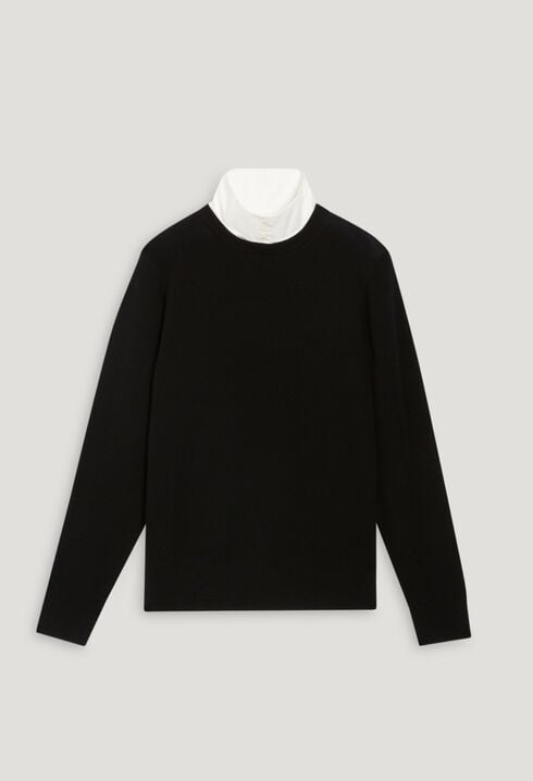 Jersey lana cuello alto negro