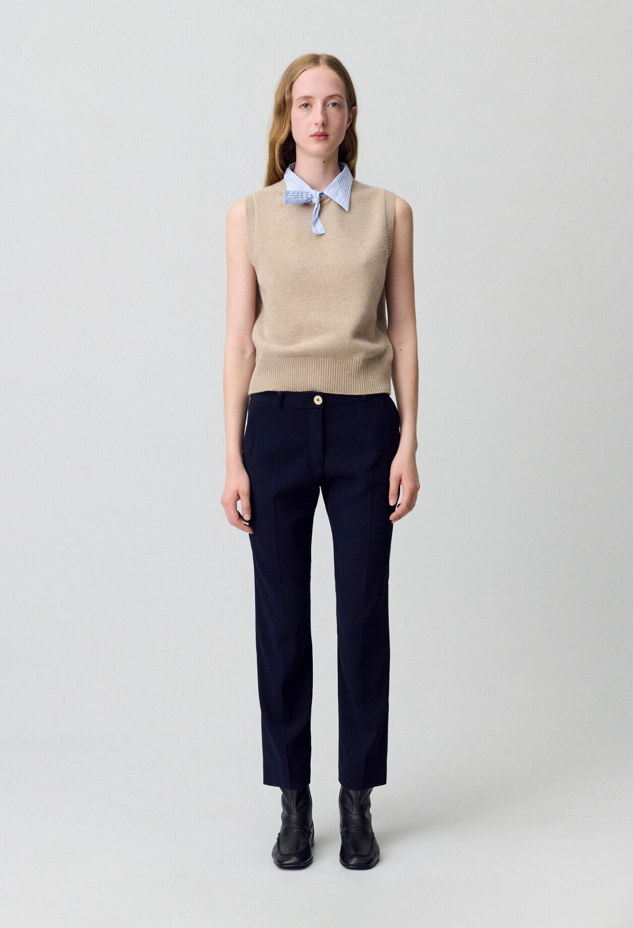 Pantalones de traje liso