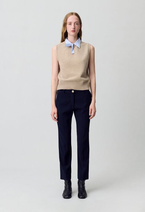 Pantalones de traje liso