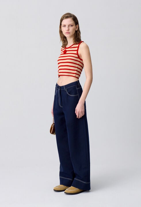 Top de crochet a rayas