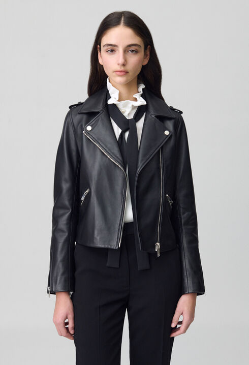 Chaqueta de piel lisa