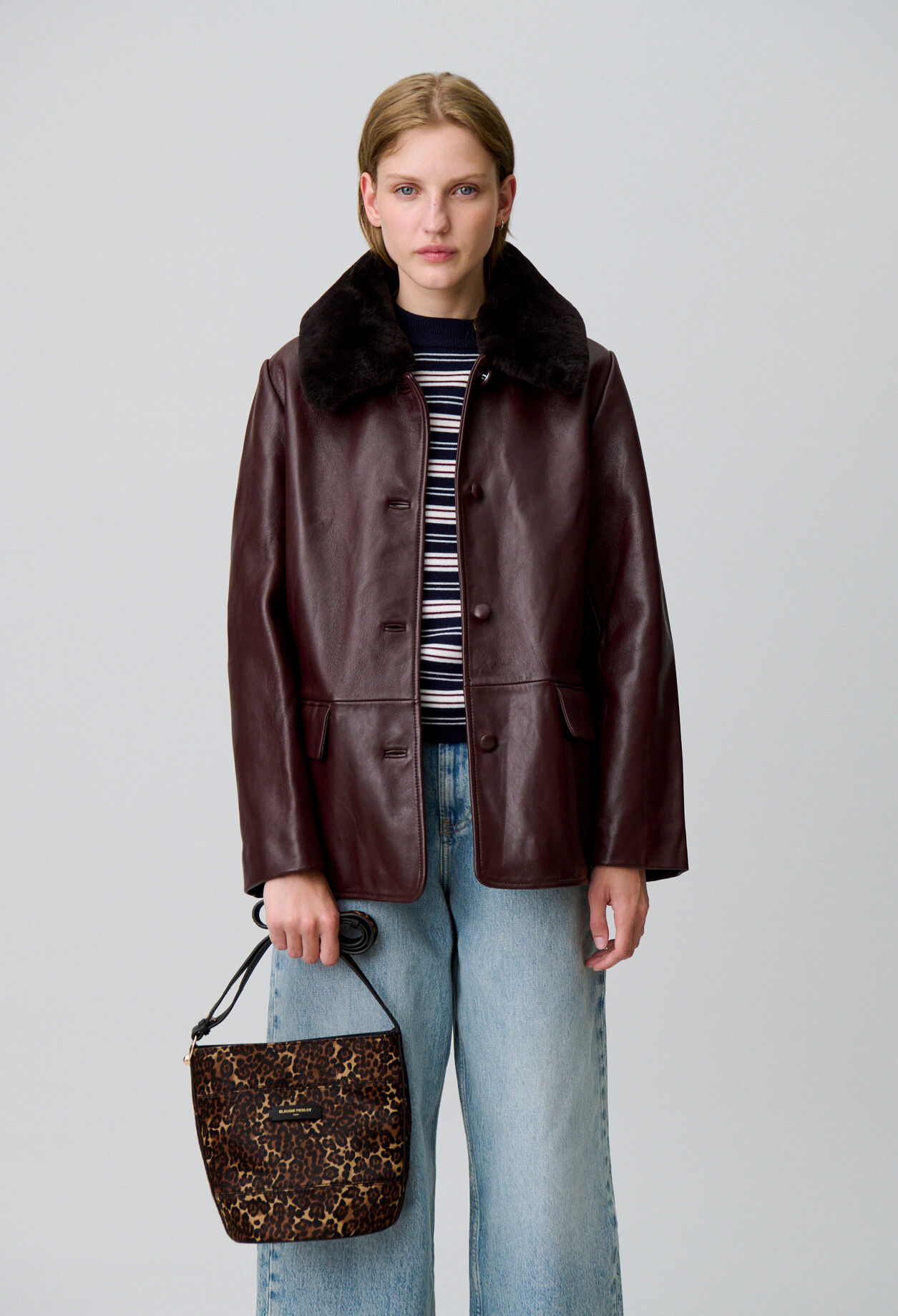 Bolso de cubo Solveig leopardo