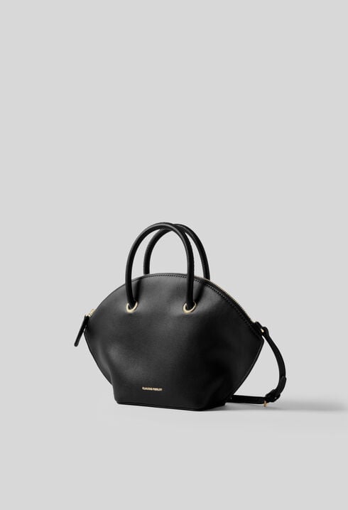 Bolso piel lisa con aros dorados