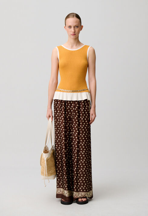 Top de punto cuello redondo