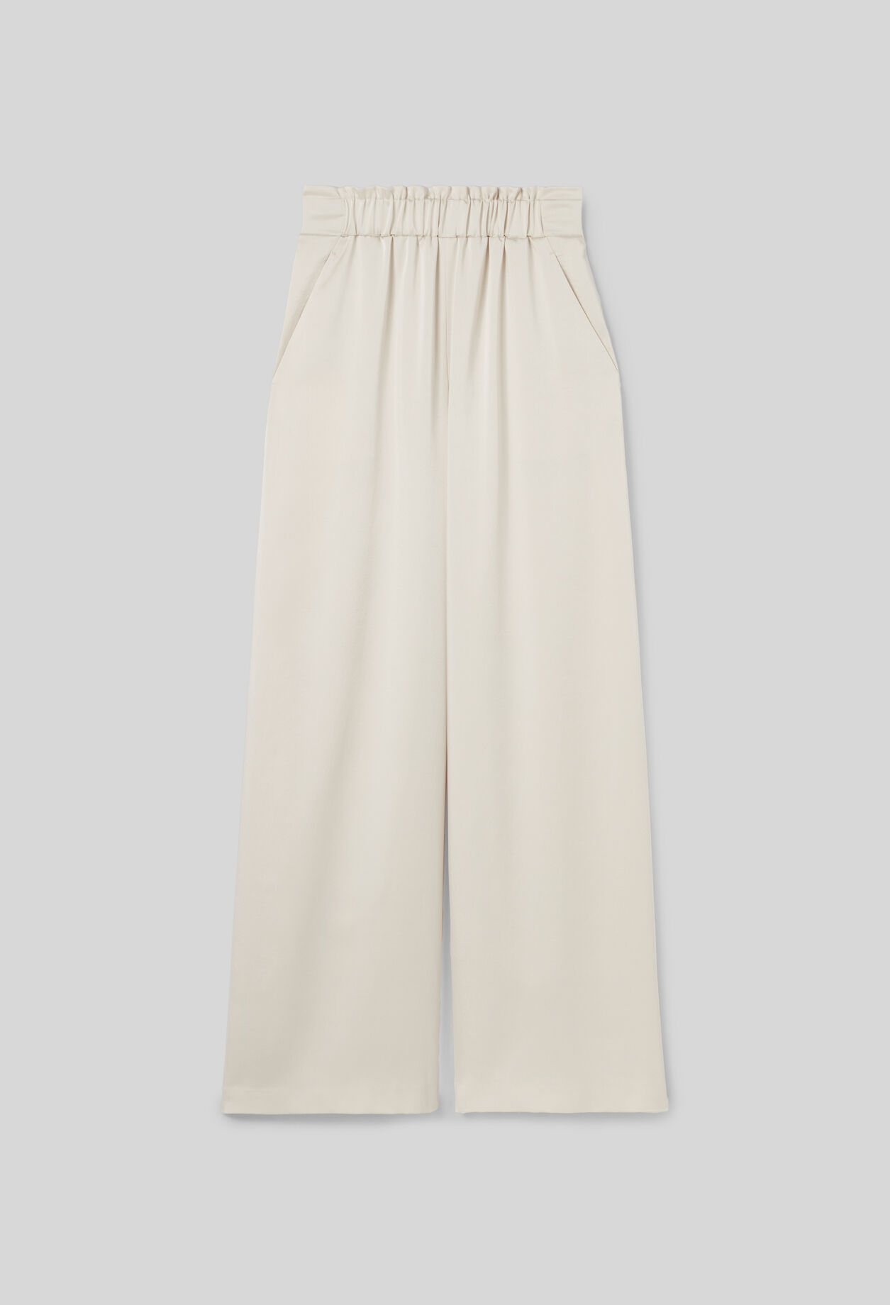 Pantalón ancho con cintura fruncida