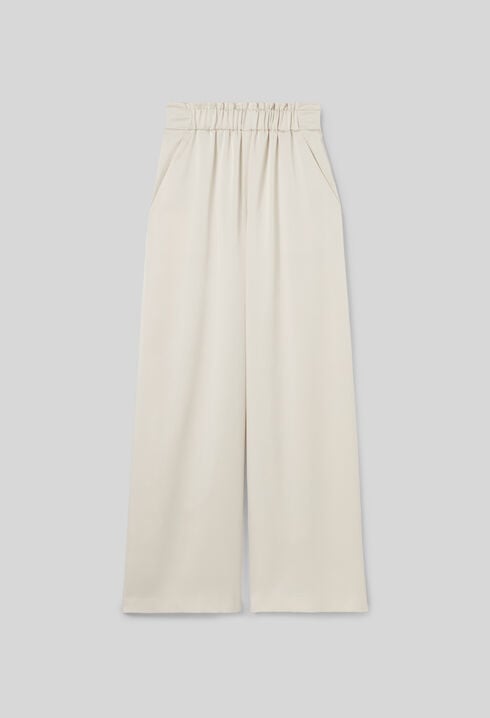Pantalón ancho con cintura fruncida