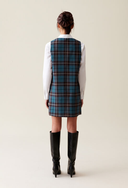 Vestido corto sin mangas de cuadros